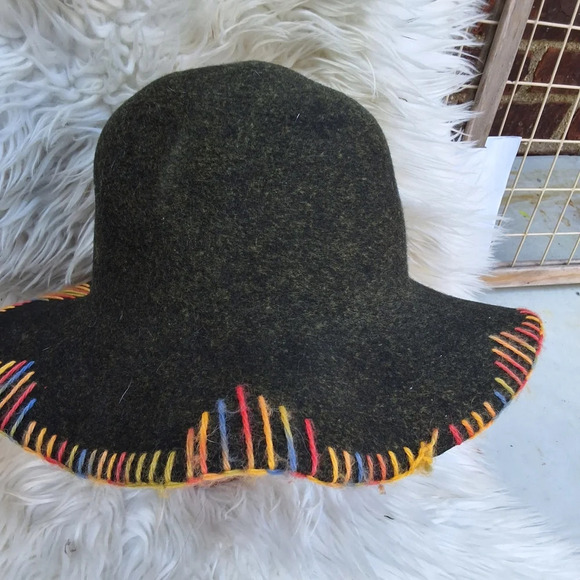 Vintage Autumn Toned wool whipstiched hat main image 7